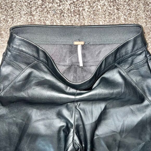 Free People Women's Faux Leather Vegan Dress Pants Size 25 - Picture 7 of 10